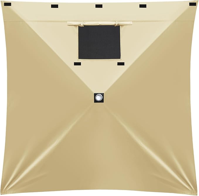 MASTERCANOPY Wind Screen Side Panel with Window for 12x12 Escape Screen Shelter Canopy Tent - Weatherproof, UV Resistant Sun Shade Attachment Accessory (Beige, 1 Pack)