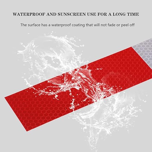 Reflective Tape, 2" × 12" × 10 PCS Red & Silver High Intensity Self Adhesive Waterproof Trailer Outdoor Safety Caution Reflector for Cars, Trucks, Trailers, Boats, Road Signs