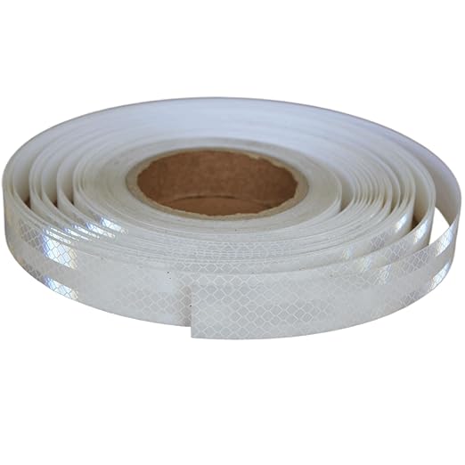 Non Fading White Reflective Tape Outdoor Waterproof 1 inch Wide, High Visibility Warning Industrial Marking Tape,Safety Stickers (168 feet)