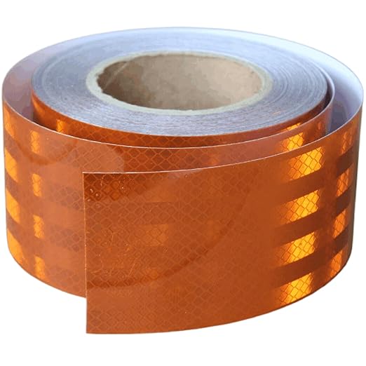 Non Fading Reflective Tape Brown Outdoor Waterproof 3 inch Wide, High Visibility Safety Warning Reflector Sticker Strips (68 feet)