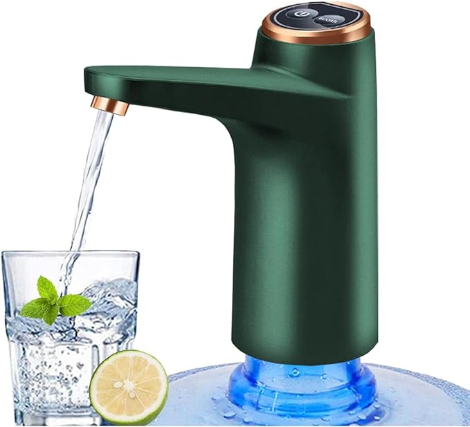 Water Bottle Dispenser,Automatic Drinking Water Pump, Portable Water Bottle Pump for Universal 3, 4 and 5 Gallon USB Electric Charging and Automatic Off Switch Green
