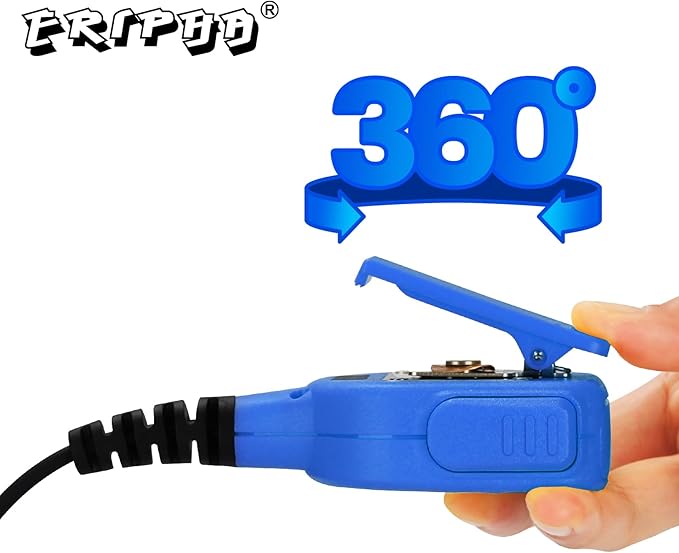 Shoulder Mic Speaker Compatible with Motorola XPR 3000 3000e 3300 3300e 3500 3500e Waterproof IP56 Two Way Radio Speaker Microphone with 3.5mm Jack (Blue)
