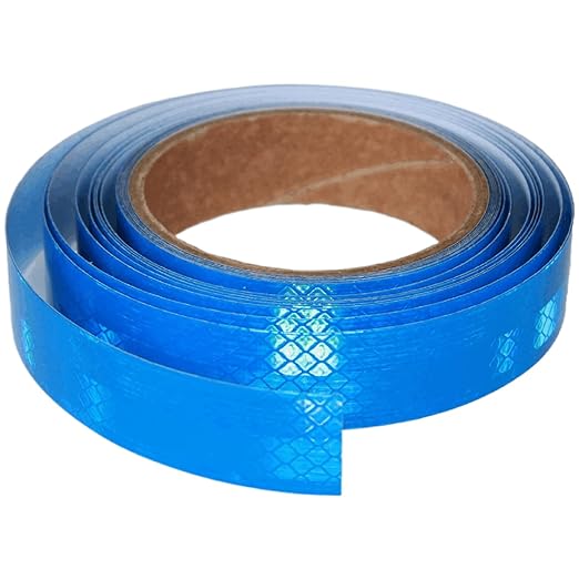 Non Fading Reflective Tape Blue 1 inch Wide, Outdoor Waterproof High Visibility Safety Warning Reflector Sticker Strips (15 feet)