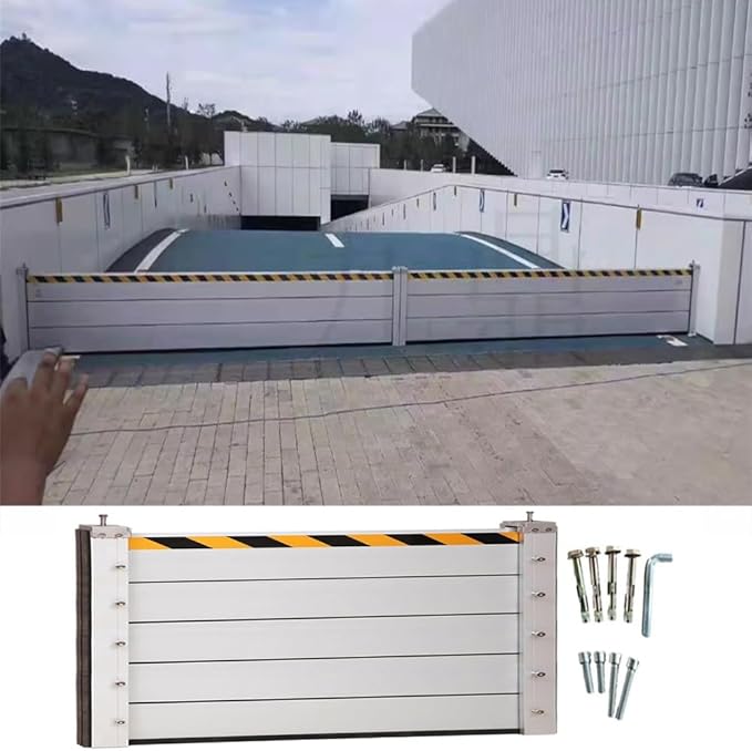 Reusable Aluminum Flood Barriers/Gates for Home Doors, 3/4/5/6/7/8/9/10/11/12/13ft Long Flood Prevention Barrier Water Stopper Shield for Outside/Indoor/Garage Door/Basement/Patio(H 3.3ft(100c