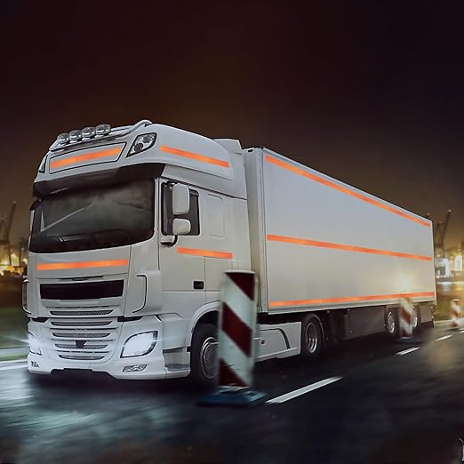 Non Fading Reflective Tape Orange Outdoor Waterproof 2 inch Wide, High Visibility Safety Warning Reflector Sticker Strips (68 feet)