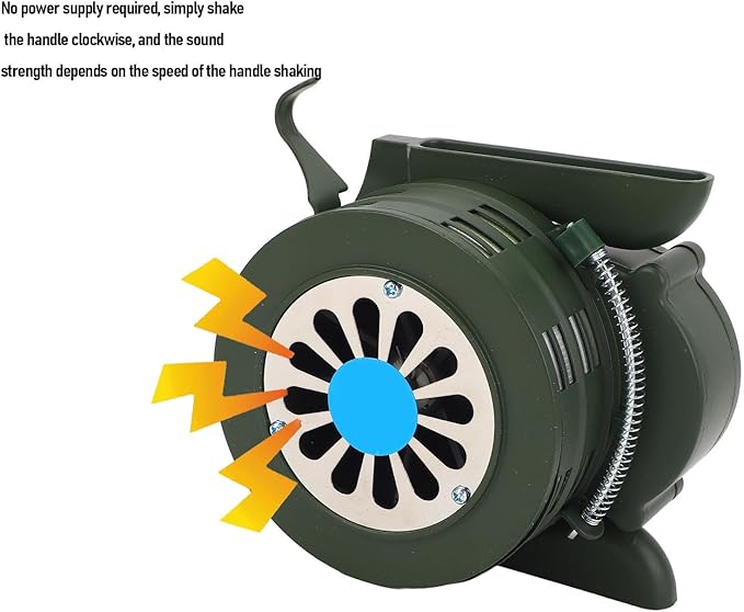 FTVOGUE Hand Crank Siren Horn 110dB Loud Emergency Safety Alarm Manual Portable for Factories Schools Outdoor Emergency Situations