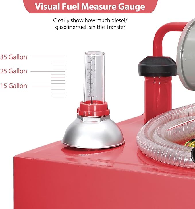 Upgraded 30 Gallon Fuel Caddy, Manual Hand Pump & Easy-Roll Wheels, Heavy-Duty UV-Resistant Steel Tank for Gas & Diesel, Portable Fuel Storage for Tractors, Mowers, Boats