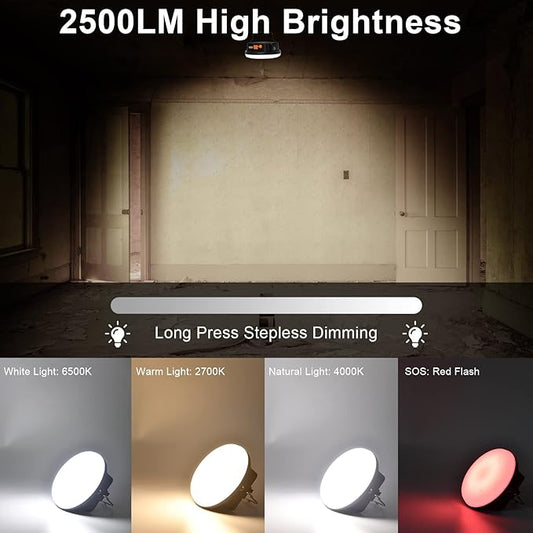 10000mAh 30W Rechargeable Camping Light with Remote 3000LM 2700/4000/6500K/RED LED Camping Lantern Portable IP45 Waterproof Tent Lights Power Failur for Parents Christmas Gift