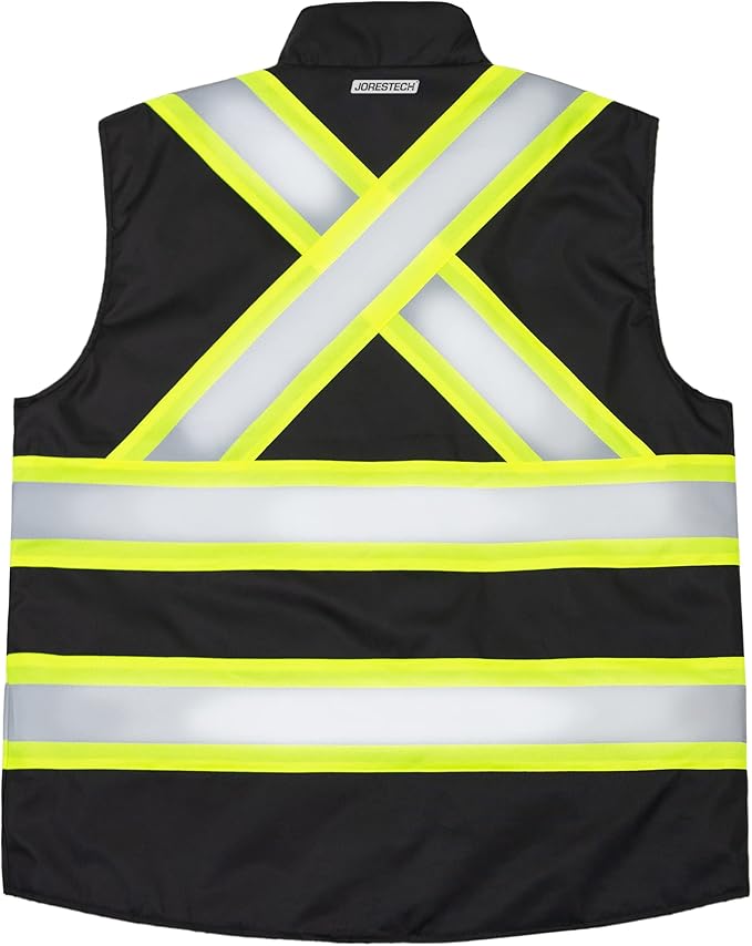 JORESTECH Safety Vest with Two-Tone Reflective X Strips On The Back, Reversible, Wind Resistant,Waterproof, and Insulated