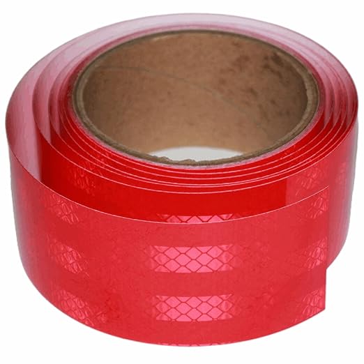 Industrial Non Fading Reflective Tape Red Outdoor Waterproof 2 inch, High Visibility Safety Warning Adhesive Stickers (10 feet)