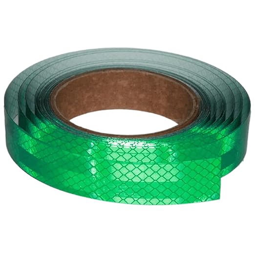 Green Non Fading Reflective Tape Outdoor Waterproof 1 inch Wide for Truck, High Visibility Safety Adhesive Stickers Strips (16 feet)