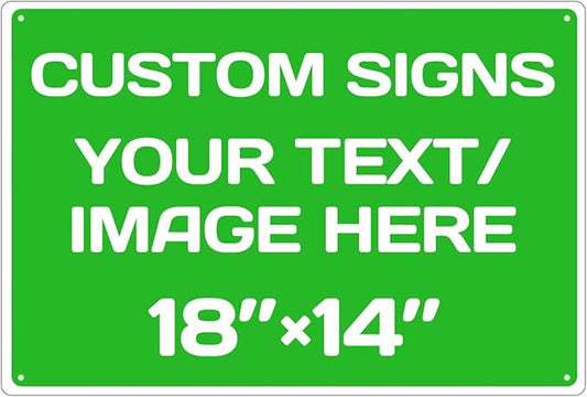 Personalized Aluminum Weatherproof Metal Signs - Custom Text & Picture, Multiple Sizes, Hazard, Garden, Custom Door, Business Signs