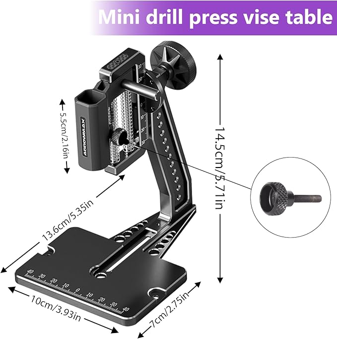 AM ARROWMAX Mini Electric Drill Pen with Benchtop Press, 5-Speed, 10 Small Drill Bits with Aluminium Box, LED Lights, OLED Display, Resin Drill Set For Jewelry Making, Plastic, Wood (SDS ULTRA PLUS)