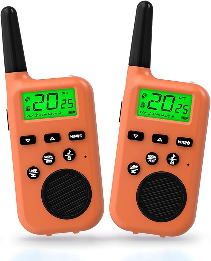 Peakeep Walkie Talkies for Kids Long Range 3 Miles, Voice-Changing Toys Gifts for 3-12 Years Old Boys Girls, 2 Way Radios Big LCD Screen, Flashlight, Camping Hiking Outdoor, Battery Operated, 2 Packs