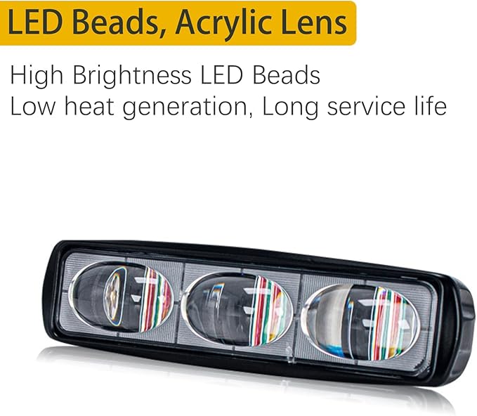 3-Lens High-Brightness Forklift Warning Light, Red LED Forklift Safety Light, 30W DC 12V-100V, Adjustable Beam & Easy Installation for AGV, Warehouse & Industrial Vehicles (2Pcs)