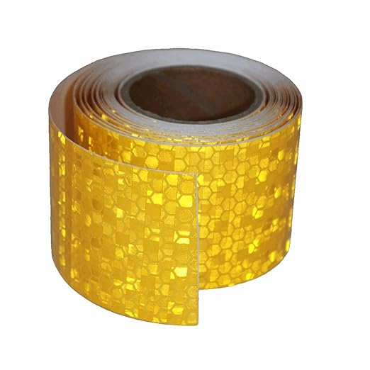 Yellow Reflective Tape 2 inch, Outdoor Waterproof High Visibility Warning Industrial Marking Tape, Safety Stickers (11 feet)