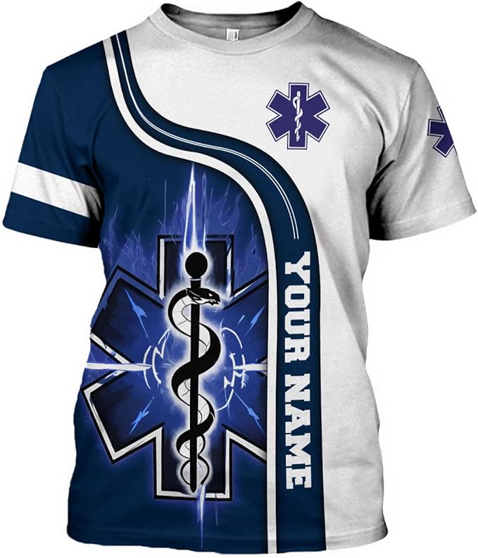 Personalized EMT 3D Shirt, EMT 3D Hoodie, 3D EMS Hoodies for Men, Medical Uniforms EMS Shirt, Emergency Medical Service Shirt