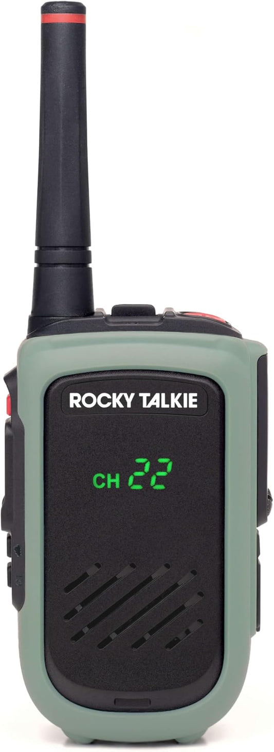 Rocky Talkie 5 Watt Radio - GMRS Radio with IP67 Waterproofing, Long Range Walkie Talkie, NOAA Weather Alerts, 5 Day Battery Life,1 Pack