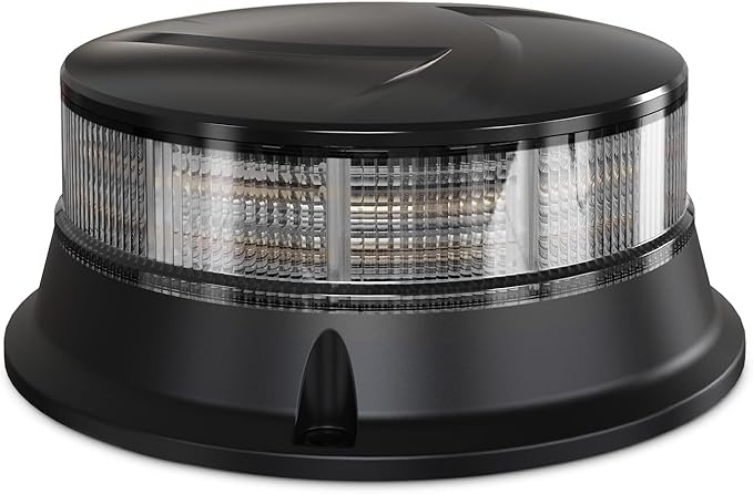Agrieyes Smoke Lens Beacon Light 4.2Inch, Amber Flashing Safety Warning Lights Permanent Mount, LED Emergency Strobe Lights for Vehicles,