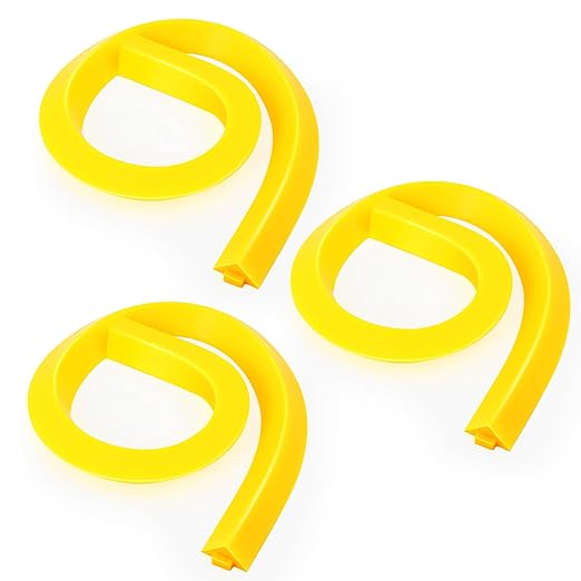 3 Pcs Spill Barrier Dike 5'L x 2.6"W x 1.5"H Water Dam Barrier Liquid Blocker for Garage Home Floor Flooding Solutions(Yellow)