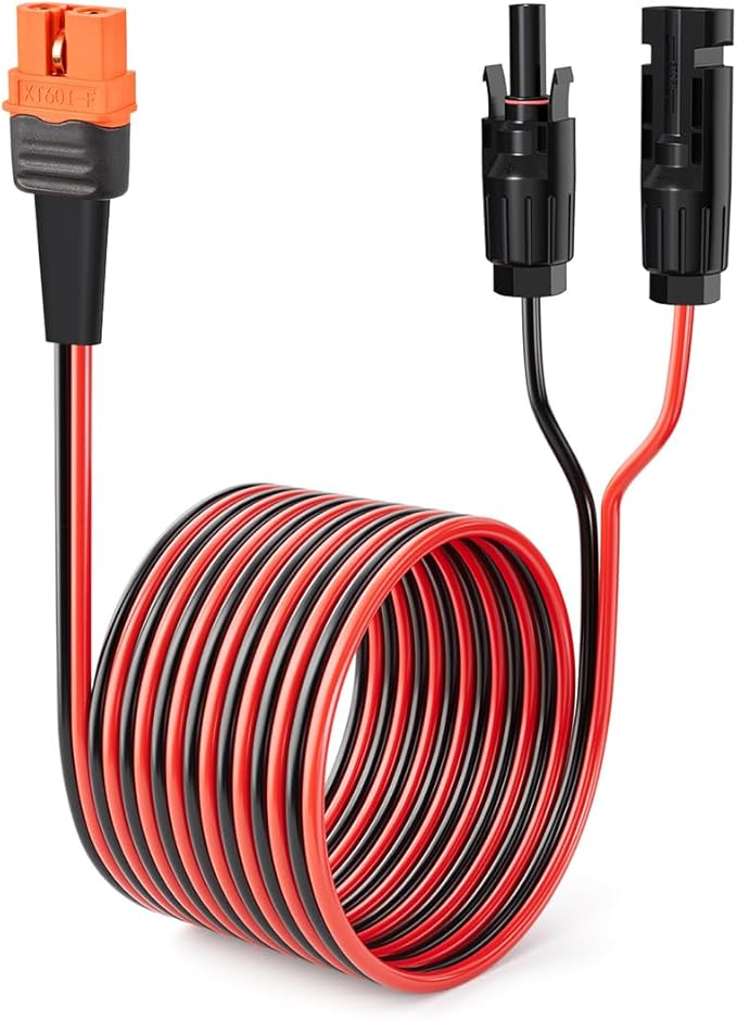 10AWG 75FT Solar to XT60i Cable 2 10 25 35 50 75 100FT Solar Connector to XT60i Adapter Cable for Portable Power Station (75FT)