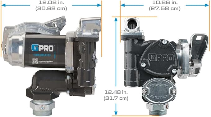 GPRO - V25 Series Fuel Transfer Pump, Automatic Shut-Off Nozzle, 25 GPM, 12 Volt (170000-03)