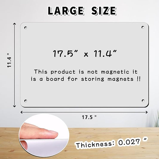 2Pack Magnetic Board 17.5" x 11.4" Magnet Bulletin Board is Suitable for displaying Notes, Photos,Magnetic Letters,Suitable for Walls, refrigerators, cabinets, etc