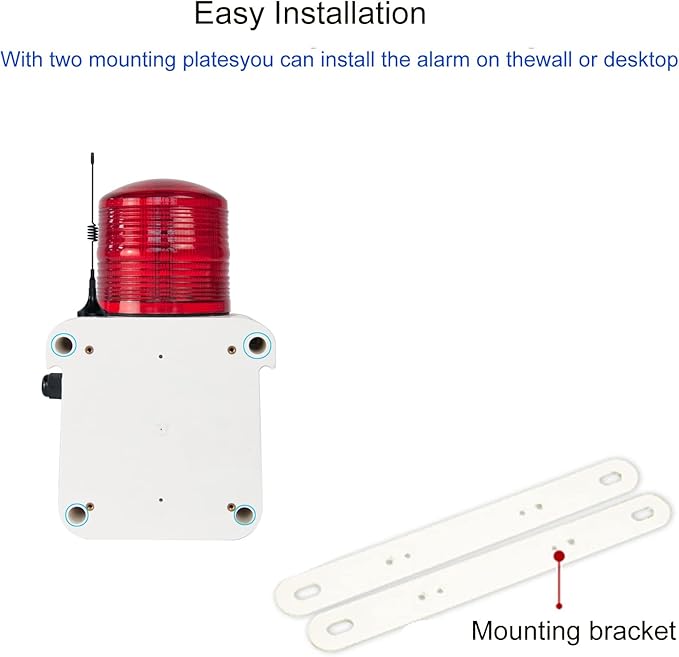 YASONG SLA-800Y Wireless Remote Control Alarm Siren(2km/1.24 mi), LED Strobe Warning Light 120dB Horn Power 15W AC110V for Loss Prevetion, Warehouse, Factories