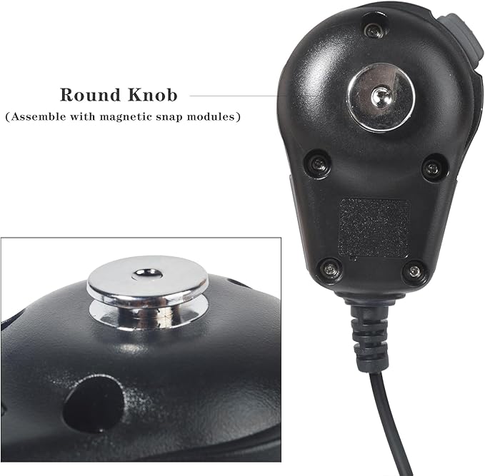 UAYESOK QX-18 Handheld Radio Magnetic Mic, 2 pin K-Type for Kenwood Baofeng Retevis, Walkie Talkie Speaker Mic for Vehicle Car Truck Fleet Off-Road Warehouse Construction (Black)