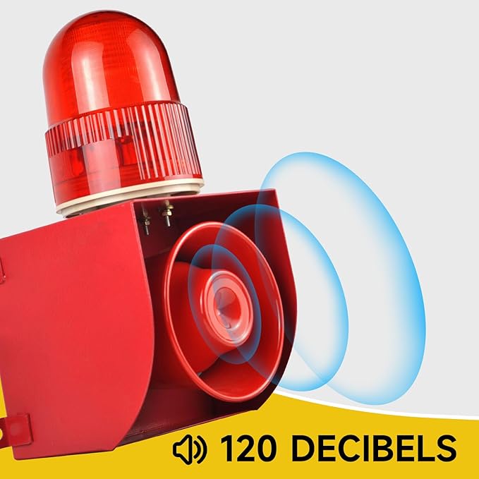 Wireless Alarm Siren 0.31Mile Range Multitone 120dB Loud Horn Waterproof Security Siren for Industry Business Home Shop Hotel School AC110-120V