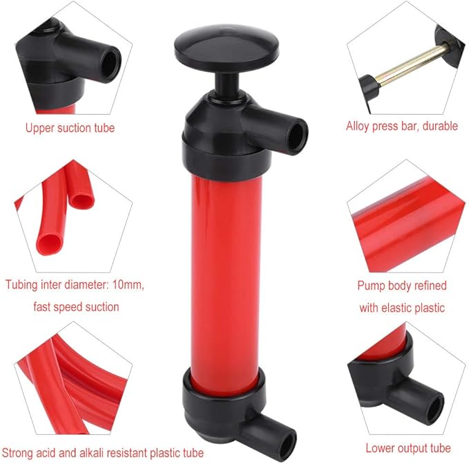RA990 Multi-Use Siphon Fuel Transfer Pump Kit Travel Emergency Manual Vehicle Tool (for Gas Oil and Liquids)