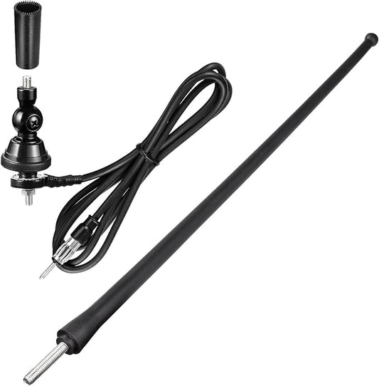 Marine Boat Radio Antenna Waterproof 16 Inch, Rubber Duck Dipole Flexible Mast FM AM Antenna for Boat Radio Car ATV UTV RZR SPA