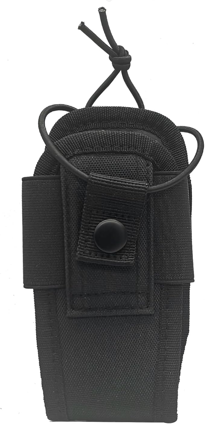 Molle Radio Pouch Walkie Talkie Bag Case Holder Belt Holster for Baofeng uv5r uv-5r uv 5r (Short, Black)