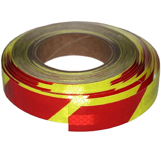 Industrial Non Fading Reflective Tape 1 inch Wide, Outdoor Waterproof High Visibility Safety Caution Adhesive Reflector Strips (66 feet)