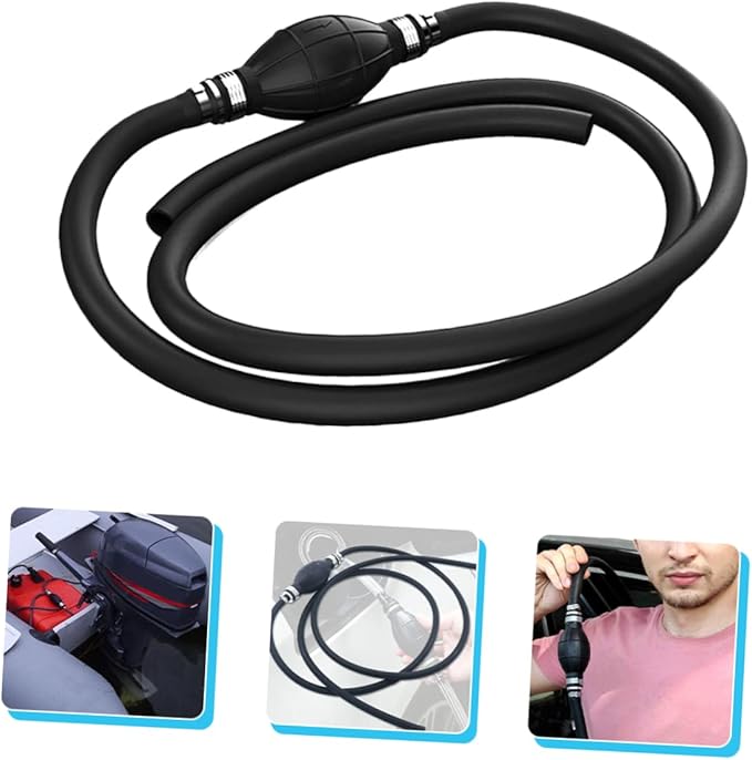 Fuel Transfer Siphon Pump for Gasoline and Oil High Flow Hand Pump with Rubber Hose Inner Portable Vehicle Emergency Fuel Transfer Tool for Cars and Trucks