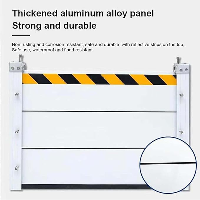 Flood Protection Barrier Water, Aluminum Water Barriers for Flooding, Reusable in Heavy Rain Defence Suitable, Detachable and Portable, for Garage Basement Driveway,001,220 * 60cm