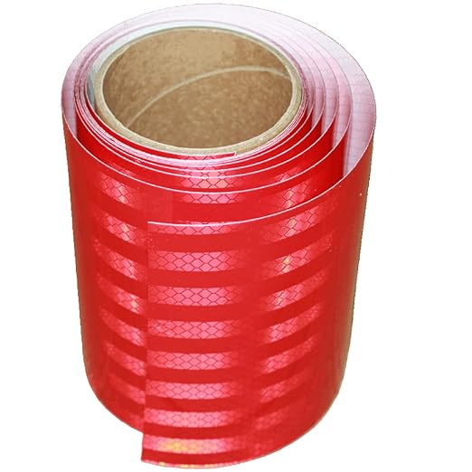 Red Reflective Tape 6 inch Wide for Bikes, Outdoor Waterproof High Visibility Safety Warning Reflector Sticker Strips (11 feet)