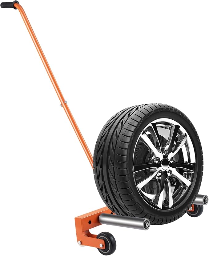 Heavy Duty Adjustable Tire Wheel Dolly, 350 LBS Capacity, Moving Tool for Automotive Repair Shops, Garages, and Tire Retail Outlets