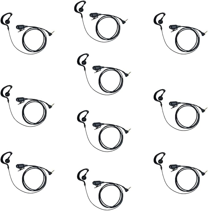 1 Pin Walkie Talkie Earpiece with PTT Mic for Motorola Talkabout MR350R MH230R T260 T600 T200TP T260TP T460 MT350R Two Way Radio 10 Pack
