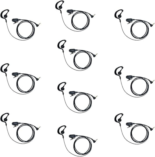 1 Pin Walkie Talkie Earpiece with PTT Mic for Motorola Talkabout MR350R MH230R T260 T600 T200TP T260TP T460 MT350R Two Way Radio 10 Pack
