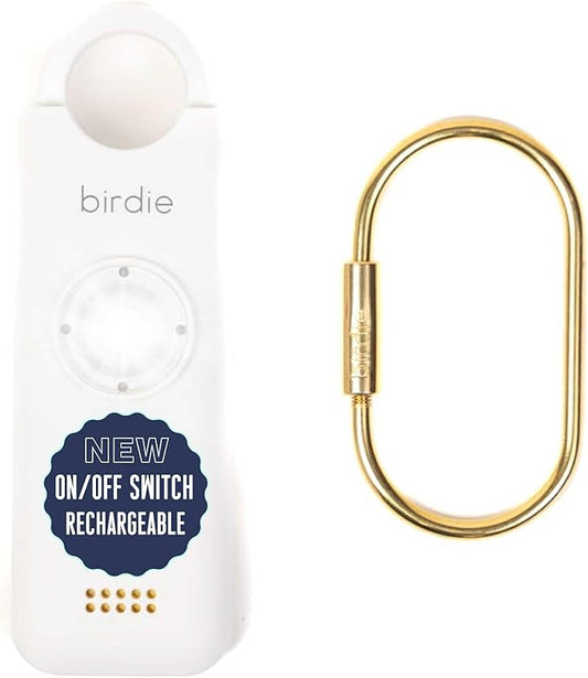 She’s Birdie 3.0 New Version – The Original Personal Safety Alarm for Women by Women–Loud Siren, Flash Light and Rechargeable Battery in a Variety of Colors (Coconut)