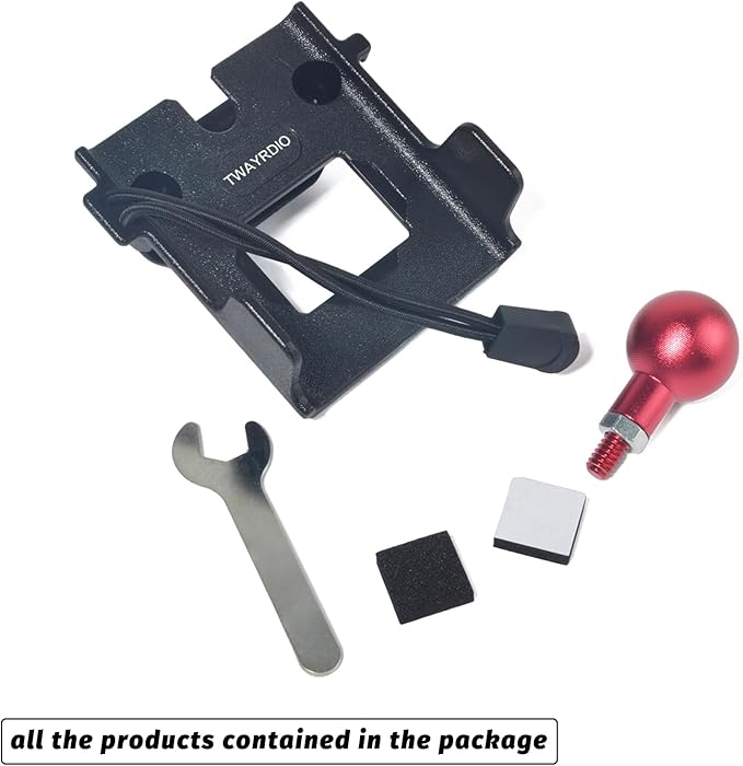 TWAYRDIO Handheld Radio Holder Walkie-talkie Belt Clip Hanger with Aluminium 1" Ball Adapter Compatible with RAM Mounts 1 Inch Ball Mount and Socket Arm, for HT Ham Radios Scanners Mics