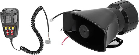 Car Horn Public - Address Speaker, DC12V Siren Sound System for Motorcycle and Off - Road Vehicle, 100W Loud Alarm with PA Mic and Installation Kit, Compatible with Car