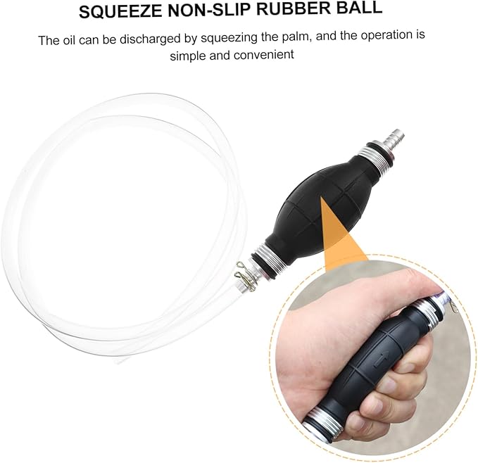 Manual Fuel Transfer Pump with Petrol Resistant Hose Multi Use Siphon Hand Pump for Gasoline Oil Water Lightweight High Toughness Leak Resistant Fluid Extractor for Emergency Gas