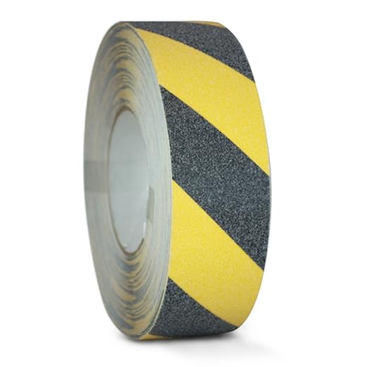 GGR Supplies T.R.U. NST-20B/Y Black and Yellow Non-Skid Tape 4 in. Wide x 60 ft. Length Safety Way 60 Grit Anti Slip Traction Tape 32 Mil No Slip