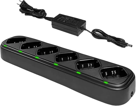 SAMCOM FPCN10A Six-Way Charger Multi Unit Charging Station Rapid Bank Chargers ONLY Compatible with SAMCOM FPCN10A Walkie Talkie and Batter,No Radios