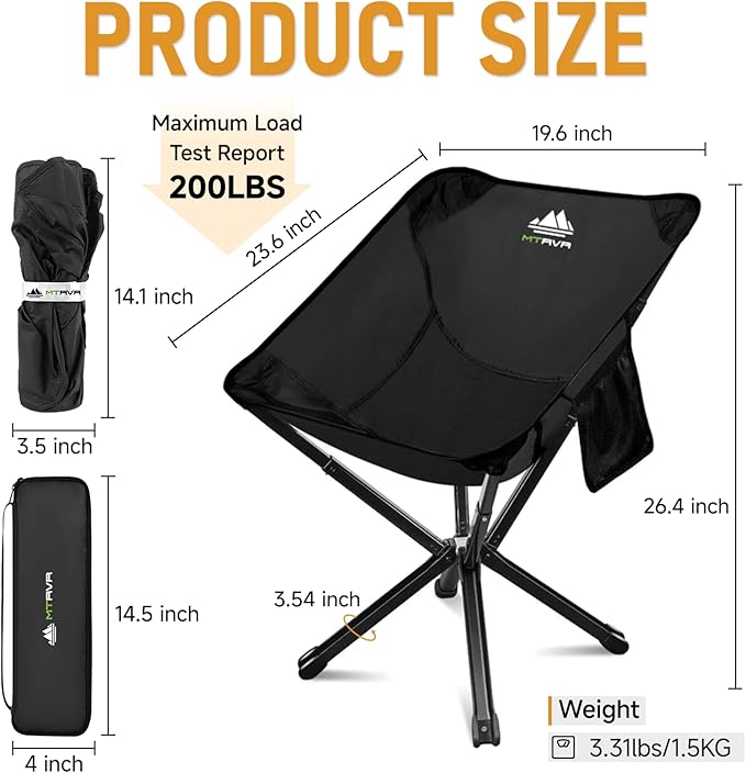 Ultra-Lightweight Backpacking Chair — Compact Folding Design, Quick-Deploy Telescopic Frame, Stable Aluminum Construction, Portable Camp Chair for Hiking, Travel & Backpacking