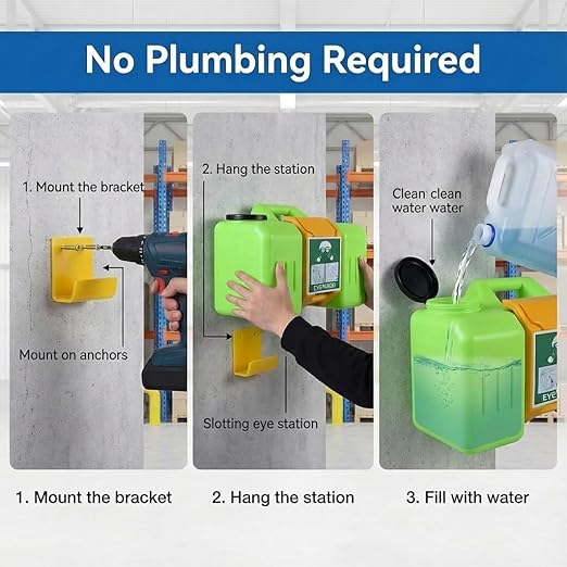9Gallon Portable Eyewash Station Units - OSHA Approved Emergency Eye Wash Stations Wall Mounted,First Aid,Lasting for 15 Minutes