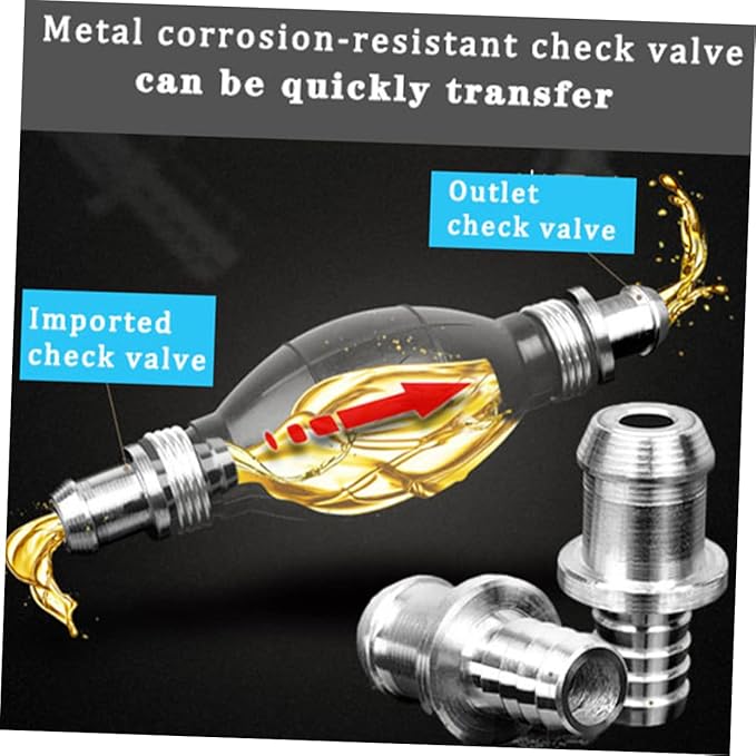 Manual Siphon Pump for Gasoline and Oil Transfer Inner Rubber Hose Portable Hand Fuel Transfer Pump for Vehicles and Emergency
