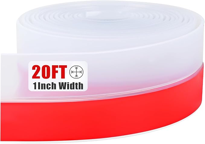 Draft Seal Tape for Doors and Windows 1 in x 20 Ft Silicone Weather Stripping Extra Thick 2mm Door Seal Strip with Strong Adhesive Draft Insulation Stopper Side Seal - Clear